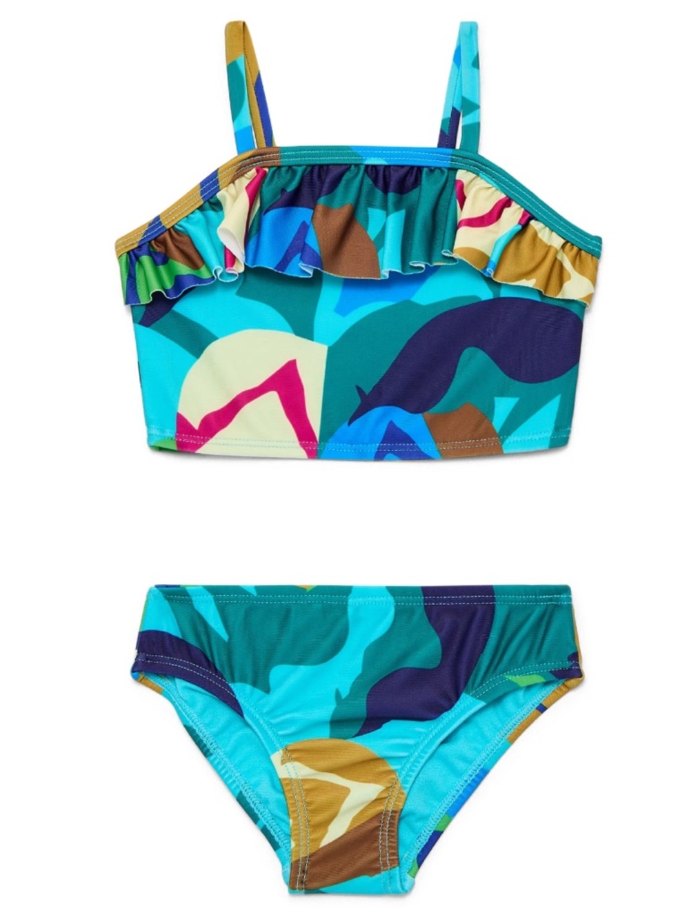 Wonder Nation Baby Girls Ruffle Swim Tankini 2 Piece - 18M